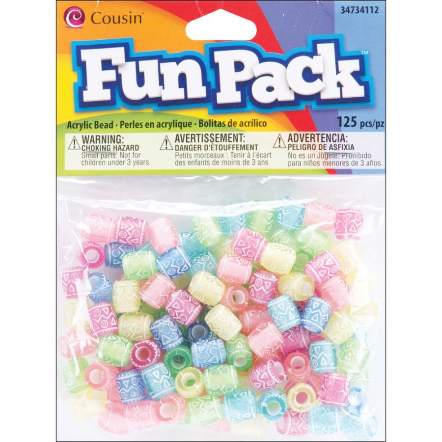Pony Beads Mixed Barrel - 9mm, 125pcs
