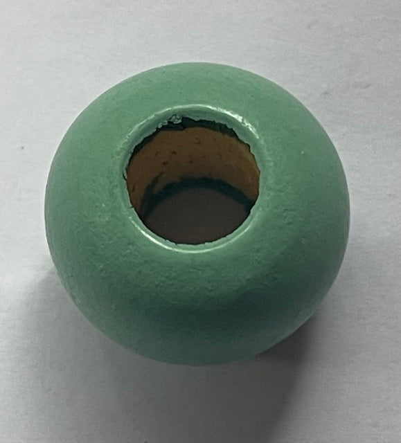 Wooden Beads Round, 25mm, light Teal, 20pcs, Hinoki Wood