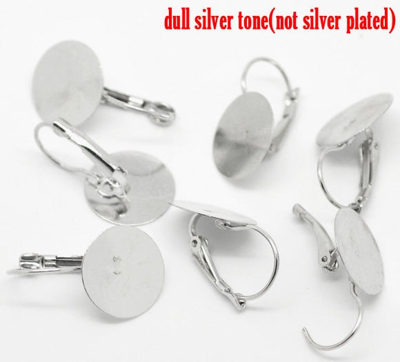Stainless Steel Earring Clip - Leverback ear wire - fits Rivoli 14mm, 2 pairs