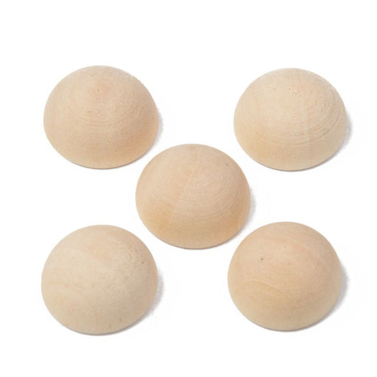Cabochons, Unfinished Natural Wood, Undyed, Half Round/Dome, 15x8mm, 100pcs