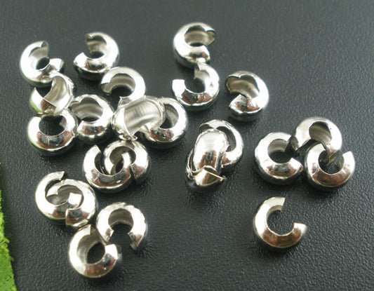 Crimps covers, antique silver-plated, 3mm. 500pcs