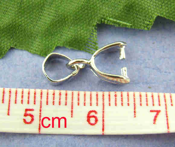 Antique Silver Plate, Bail-Pinch 15x5mm, 30pcs