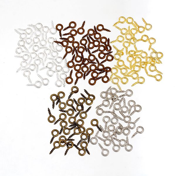 Bails Screw Eyes, Mixed Plated, 8x4mm, approx 1000pcs
