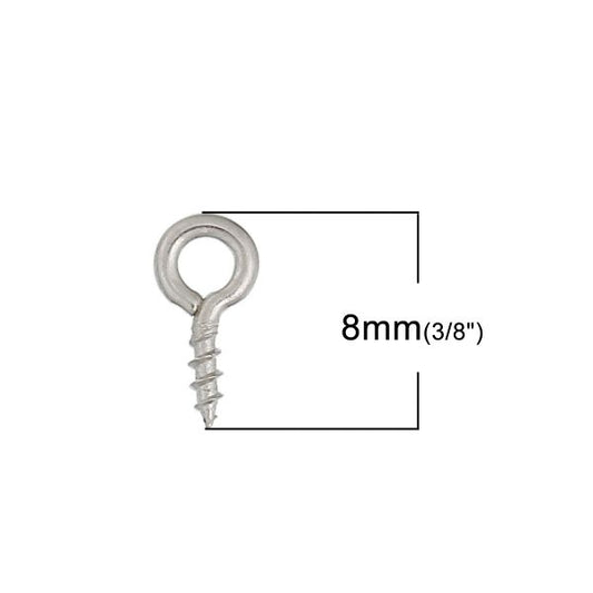 Bails Screw Eyes, Mixed Plated, 8x4mm, approx 1000pcs