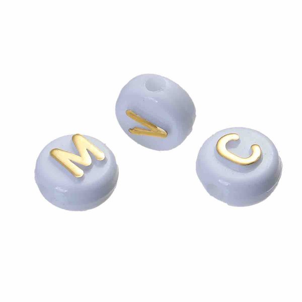 Acrylic Spacer Beads Round, Alphabet, 10mm Random Mix, 200pcs