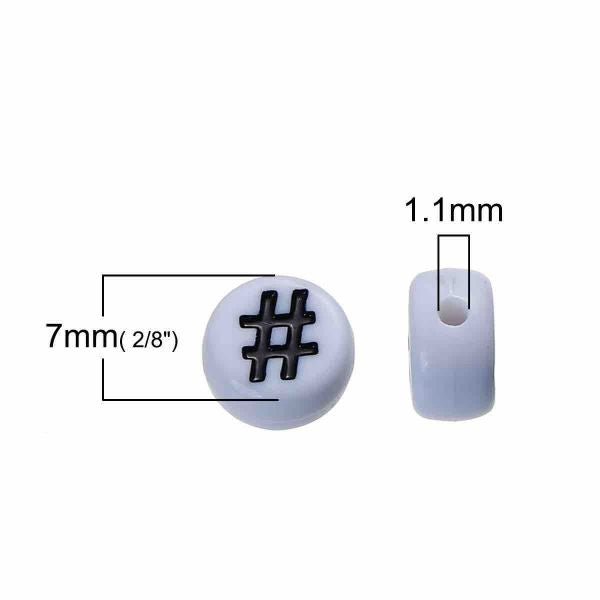 Acrylic Spacer Beads Round, #, 7mm, 300pcs