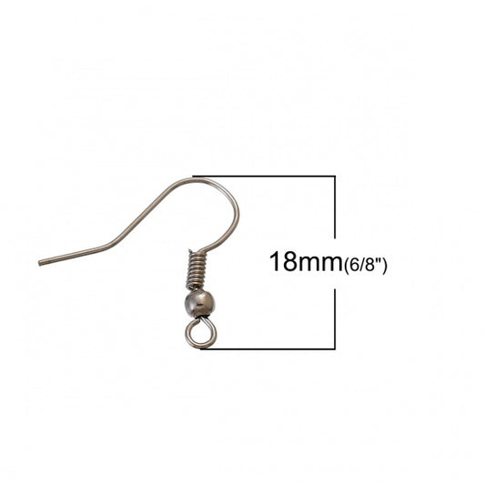 Ear Wire Hooks Mixed Finishes, 19 x 18mm, 21 ga, 250pcs