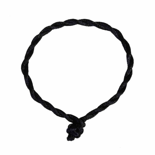 Braided Black Bracelets, 19.5cm, 30pcs