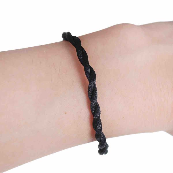 Braided Black Bracelets, 19.5cm, 30pcs