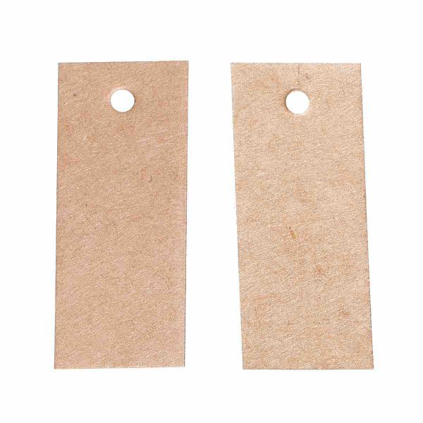 Kraft Brown Paper Label Tags Rectangle Brown 48mm(1 7/8") x 20mm( 6/8"), 50 PCs