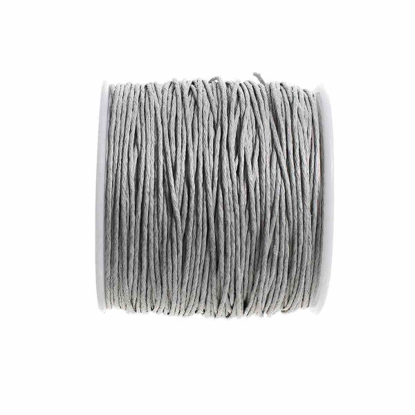 Waxed Cotton Cord, Grey 1mm, approx 100 yards