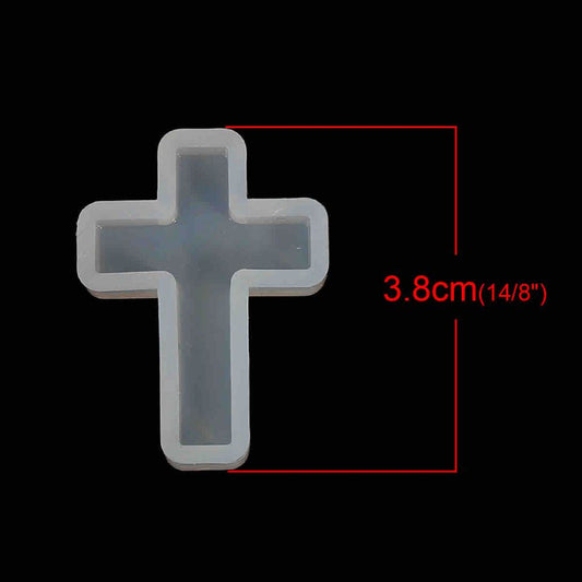 Resin Jewellery Mould, Cross, 38mm x 28mm, 1pcs