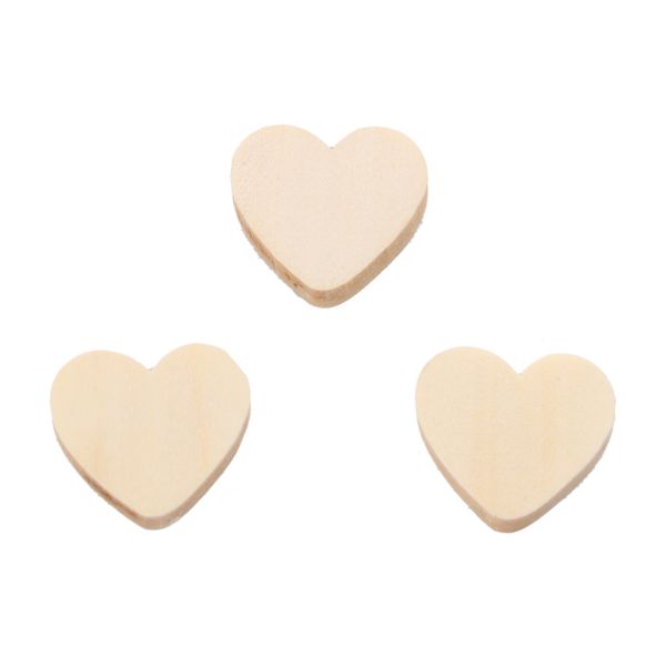 Wooden Beads Heart, 21mm, Raw 50pcs