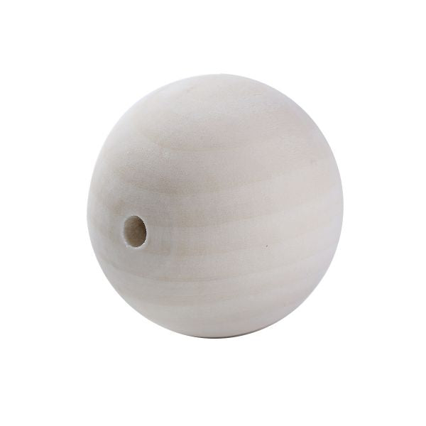Wooden Beads Round, 43mm, hole 5.6mm, Raw 5pcs