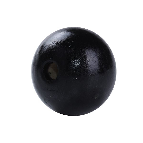 Wooden Beads Round, 20mm, Black, 30pcs - Hinoki Wood