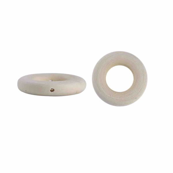 Wooden Rings Pendants Connectors - Circle Ring Natural, 25mm Dia, 50PCs