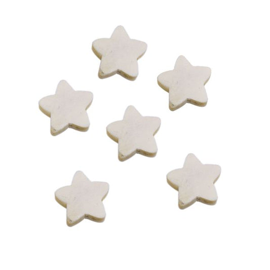 Wooden Beads Star, 20mm x 19mm, Raw 100pcs