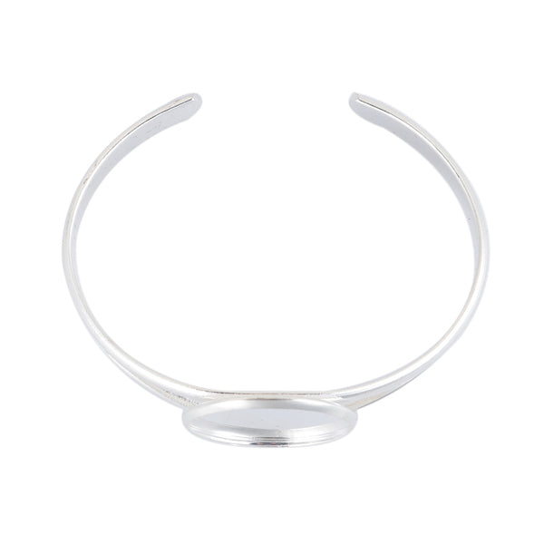 Silver Plate, Bracelet Cuff, 17cm long, fits 25mm, 1pc