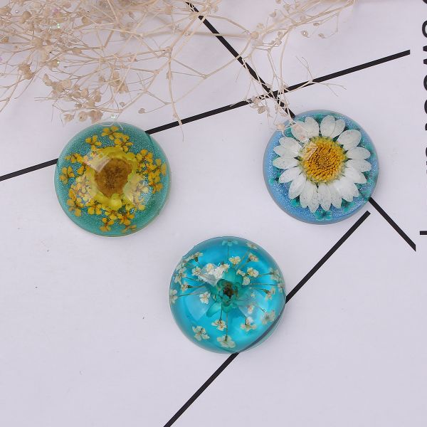 Resin Cabochon Random Mix, Round, 25mm 2pcs