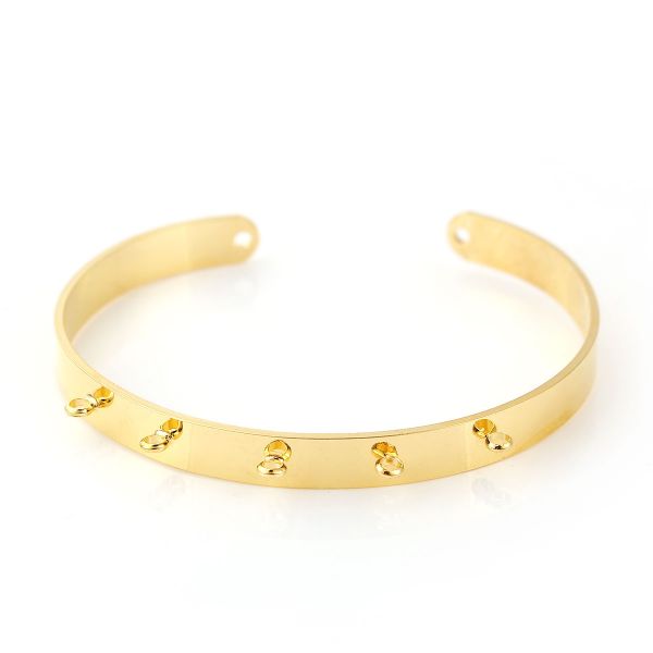 Gold Plate, Cuff with 5 Loops, 16cm, 1pc