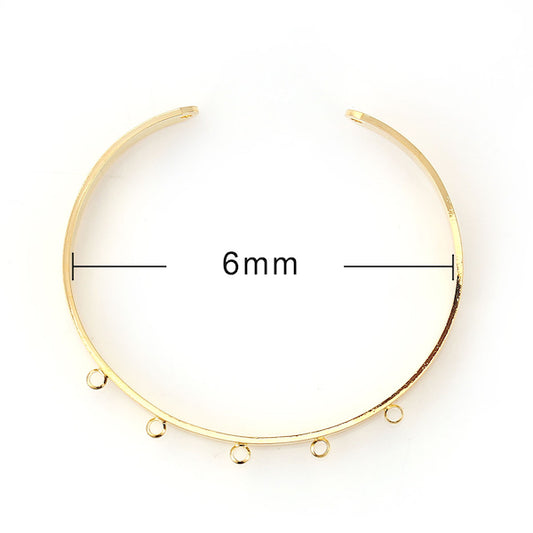 Gold Plate, Cuff with 5 Loops, 16cm, 1pc