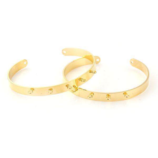 Gold Plate, Cuff with 5 Loops, 16cm, 1pc