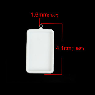 Ceramic Frame Settings 41x23mm, 1pc - rectangle