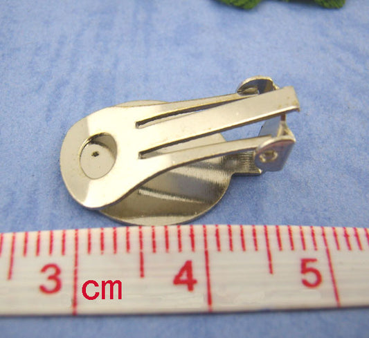 Antique Silver Earring Clip with Pad 15x20mm, 25 pairs