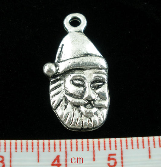 Antique Silver Santa Claus Charms, 23x12mm, 20 pcs