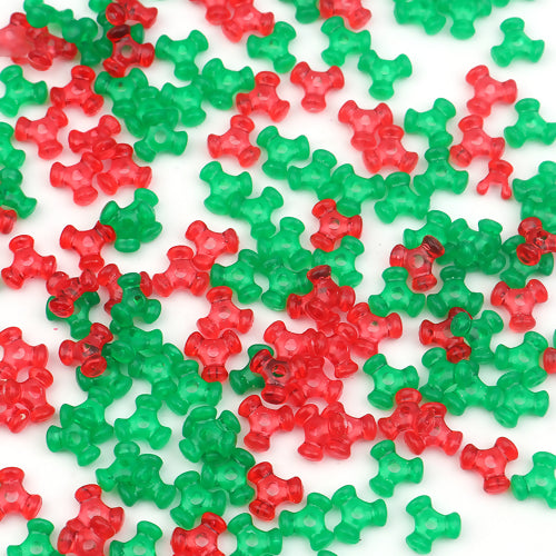 Acrylic Christmas Beads Geometric Random 10mm x 10mm, Hole: Approx 2.4mm, Approx 1000 PCs