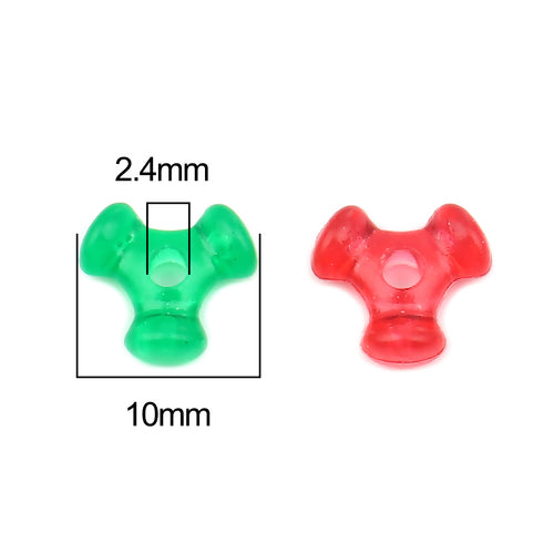 Acrylic Christmas Beads Geometric Random 10mm x 10mm, Hole: Approx 2.4mm, Approx 1000 PCs