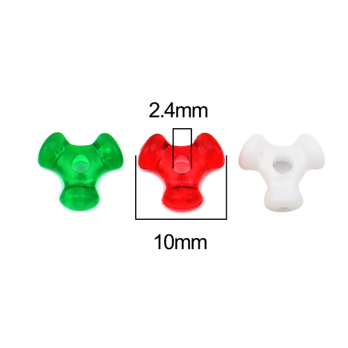 Acrylic Christmas Beads Geometric Random 10mm x 10mm, Hole: Approx 2.4mm, Approx 1000 PCs