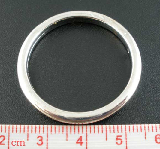 Antique Silver Circle Ring Acrylic Charm Bead 34mm Dia. 30pcs