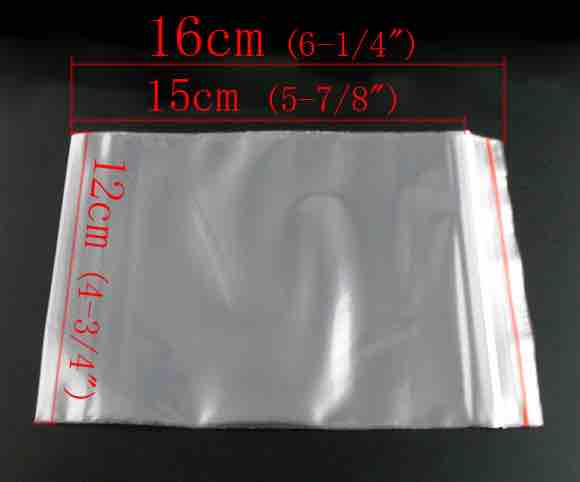 Zip Lock Plastic Bags 16 x 12cm, 100pcs