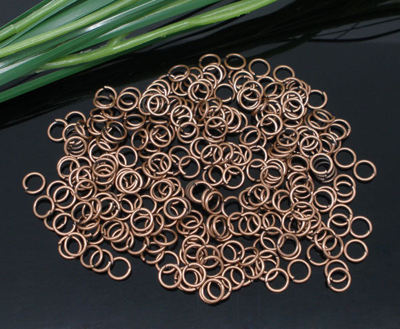 Copper Plate, Jump Rings, 6mm x 0.9mm, 1,000pcs
