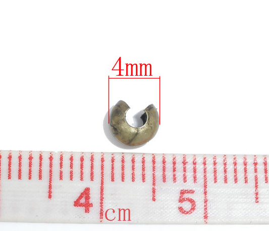Crimps covers, antique bronze plated 5mm. 300pcs
