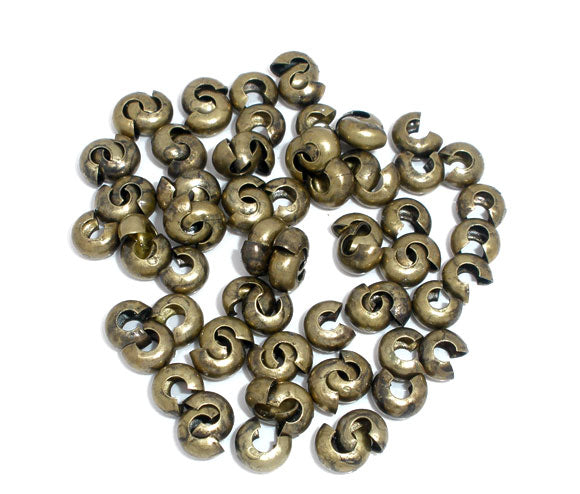 Crimps covers, antique bronze plated 5mm. 300pcs