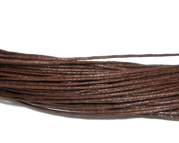 Waxed Cotton Cord, Dark Brown, 1mm, 80 metres
