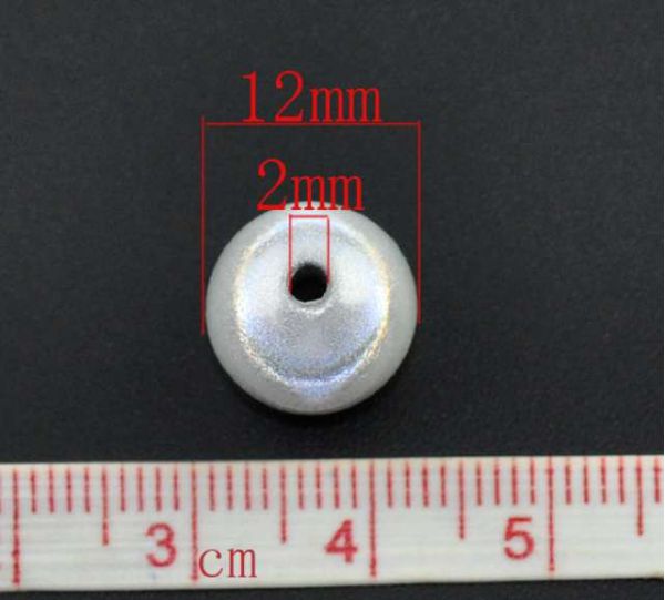 Acrylic White ABS Spacer Beads 12mm, 50 pcs