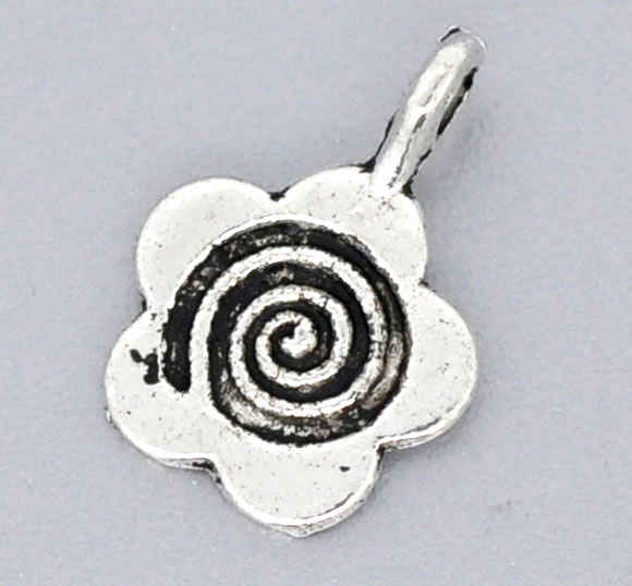 Antique Silver Plate, Bail 15 x 11mm, Bag of 100 - glue on bails