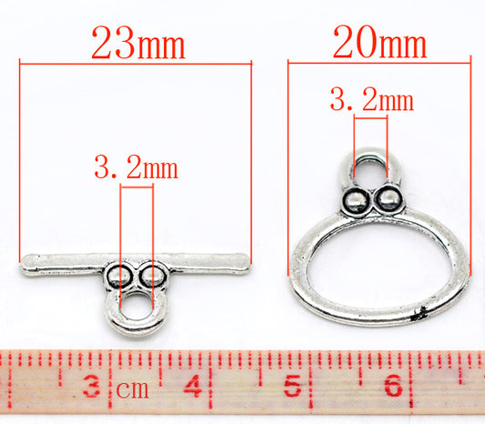 Antique Silver Frame Settings 34x25mm, (fits 20mm Dia) 20pcs - connectors