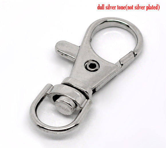 Antique Silver Lobster Swivel Clasps for Key Ring 37x16mm, 20pcs