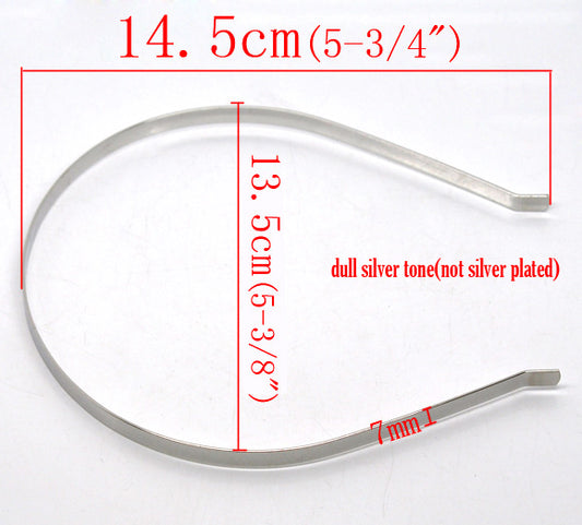 Antique Silver Headband, 14.5cm x 13.5cm, 7mm 10pcs