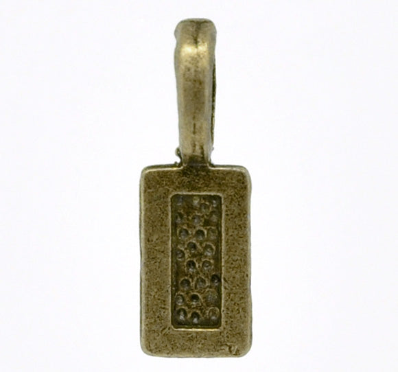 Antique Bronze Plate, Bail 21 x 7mm, Tag shape, glue on pendants 50pcs