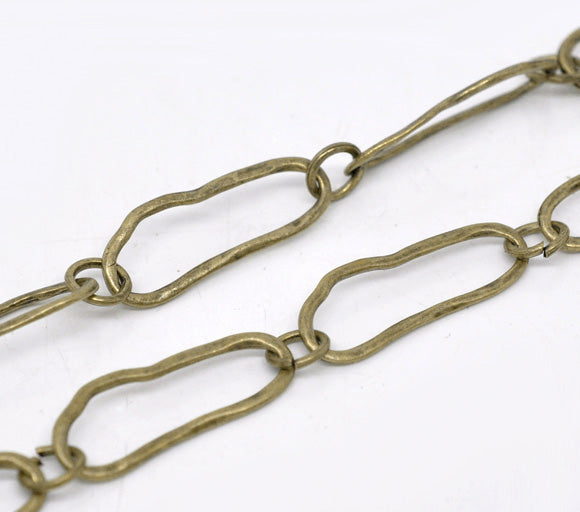 Antique Bronze Big Link Chain 25x9mm, 1metre