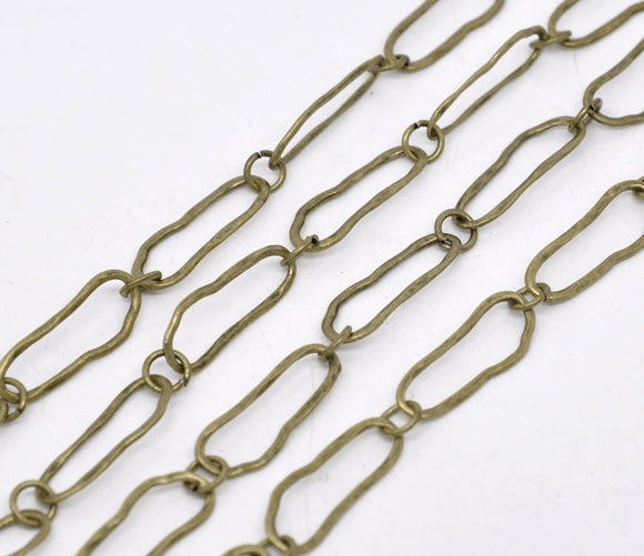 Antique Bronze Big Link Chain 25x9mm, 1metre