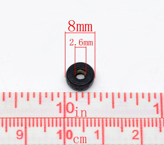 Wooden Beads Round, 08mm, Rondelle Mixed, 3000pcs