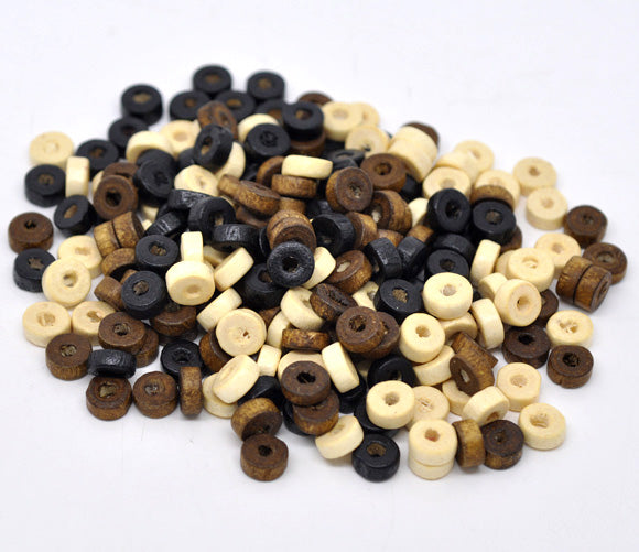 Wooden Beads Round, 08mm, Rondelle Mixed, 3000pcs