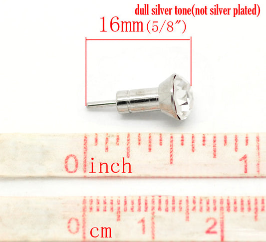 Clear Rhinestone Dust Dustproof Plug 3.5mm iPhone/ iPad Earphone Stopper, 1pc