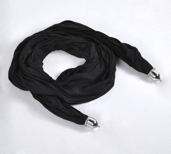 Scarf Shawl Soft Black Cotton, 1.8m 1pc, just add charms on bottom!